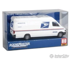 Walthers SceneMaster 12208 Delivery Van - Assembled -- United States Postal Service (white, Blue, Red; "We Deliver For You" Slogan) -Walthers Sales walthers scenemaster 12208 delivery van assembled united states postal service white blue red we deliver for you slogan cars trucks 160