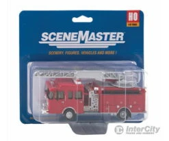 Walthers SceneMaster 13801 Heavy-Duty Fire Department Ladder Truck - Assembled -- Red -Walthers Sales walthers scenemaster 13801 heavy duty fire department ladder truck assembled red cars trucks 547