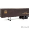 Walthers SceneMaster 2428 35' Fluted-Side Trailer 2-Pack - Assembled -- United Parcel Service (1950s-1960s; Brown, Gold; Bowtie Logo) -Walthers Sales walthers scenemaster 2428 35 fluted side trailer 2 pack assembled united parcel service 1950s 1960s brown gold bowtie logo freight loads containers 423