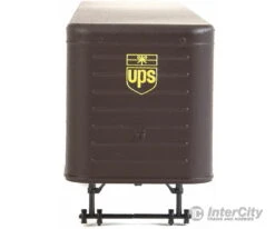 Walthers SceneMaster 2428 35' Fluted-Side Trailer 2-Pack - Assembled -- United Parcel Service (1950s-1960s; Brown, Gold; Bowtie Logo) -Walthers Sales walthers scenemaster 2428 35 fluted side trailer 2 pack assembled united parcel service 1950s 1960s brown gold bowtie logo freight loads containers 467