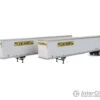 Walthers SceneMaster 2462 53' Stoughton Trailer 2-Pack - Assembled -- J.B. Hunt (white, Yellow, Black) -Walthers Sales walthers scenemaster 2462 53 stoughton trailer 2 pack assembled j b hunt white yellow black freight loads containers 880
