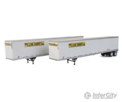 Walthers SceneMaster 2462 53' Stoughton Trailer 2-Pack - Assembled -- J.B. Hunt (white, Yellow, Black)