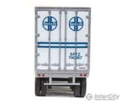 Walthers SceneMaster 2501 40' Trailmobile Trailer 2-Pack - Assembled -- Santa Fe (white, Blue) -Walthers Sales walthers scenemaster 2501 40 trailmobile trailer 2 pack assembled santa fe white blue freight loads containers 345