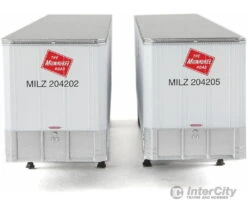 Walthers SceneMaster 2513 40' Trailmobile Trailer 2-Pack - Assembled -- Milwaukee Road (white, Red Logo) -Walthers Sales walthers scenemaster 2513 40 trailmobile trailer 2 pack assembled milwaukee road white red logo freight loads containers 353