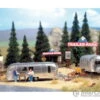 Walthers SceneMaster 2902 Camp Site With Two Trailers - Kit -- Two Camping Trailers, Signs & Accessories -Walthers Sales walthers scenemaster 2902 camp site with two trailers kit camping signs accessories scenery details 275