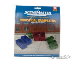 Walthers SceneMaster 4106 Industrial Dumpsters -- Kit - 2 Large Roll-Off, 2 Medium Roll-Off, 4 Scrap Metal Slide-Off -Walthers Sales walthers scenemaster 4106 industrial dumpsters kit 2 large roll off medium 4 scrap metal slide scenery details 148