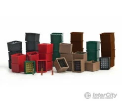 Walthers SceneMaster 4153 Beverage Crates And Bottles -- Pkg(80) - 16 Each Green, Brown, Black, Red -Walthers Sales walthers scenemaster 4153 beverage crates and bottles pkg 80 16 each green brown black red scenery details 324