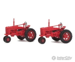 Walthers SceneMaster 4160 Farm Tractor 2-Pack - Assembled -- Red