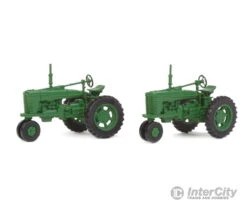 Walthers SceneMaster 4161 Farm Tractor 2-Pack - Assembled -- Green