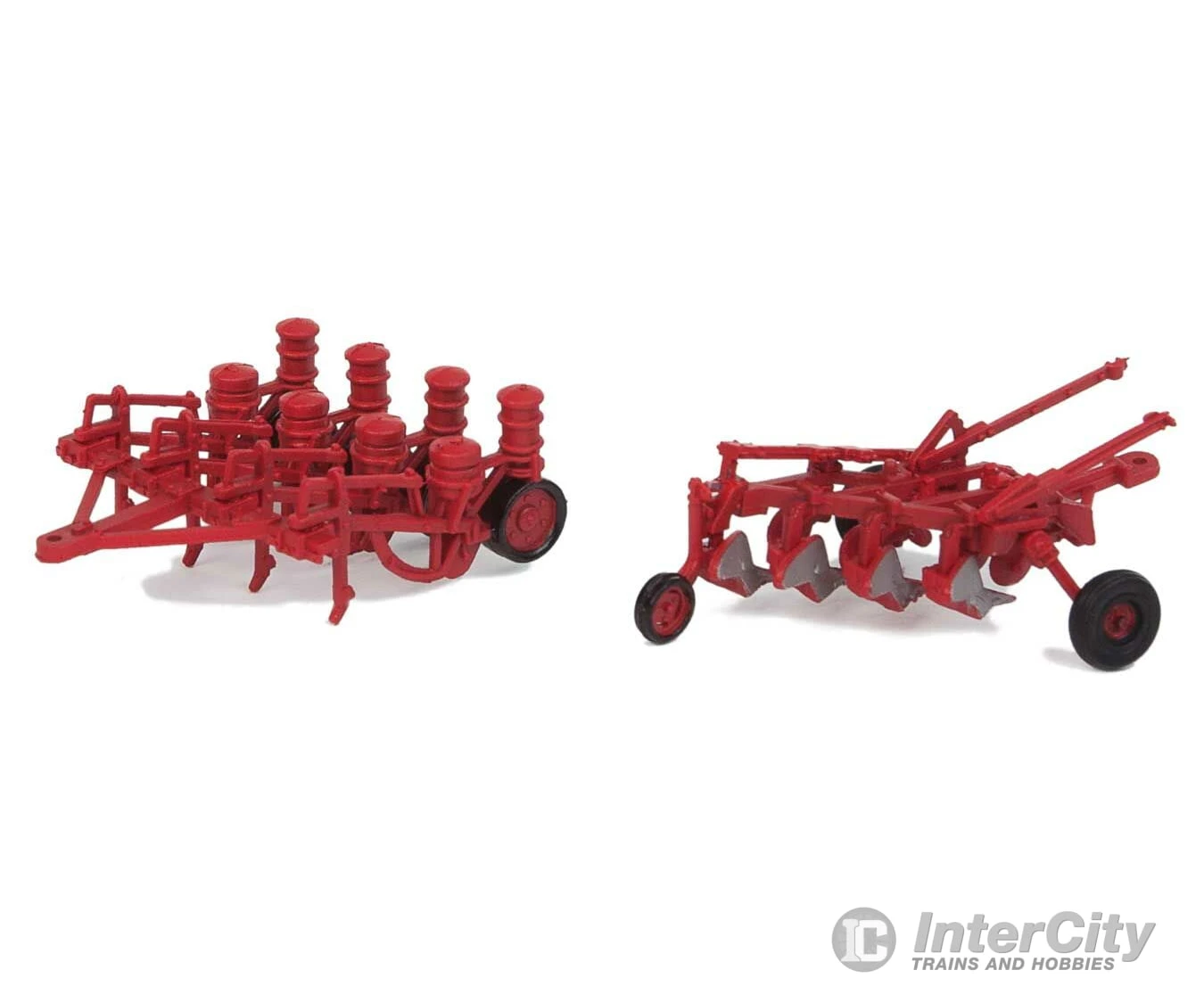 Walthers SceneMaster 4162 Farm Plow And Planter - Assembled -- Red 3 Walthers SceneMaster 4162 Farm Plow And Planter - Assembled -- Red