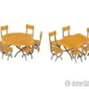 Walthers SceneMaster 4191 Tables And Chairs - Kit -- One Each Square And Round Tables, 12 Chairs