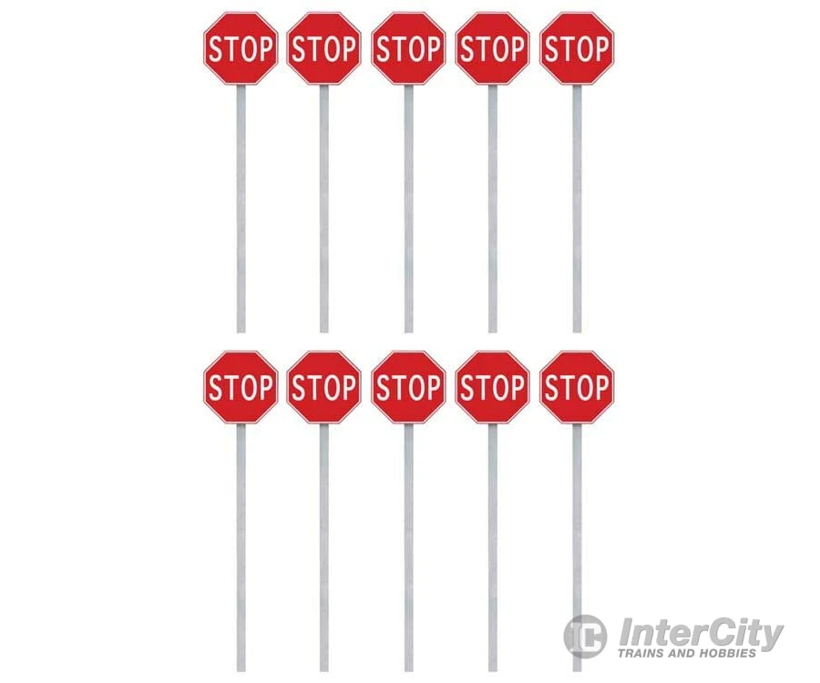 Walthers SceneMaster 4212 Stop Signs Pkg(10) -- 1954-Present (red, White) 5 Walthers SceneMaster 4212 Stop Signs Pkg(10) -- 1954-Present (red, White) - Image 3