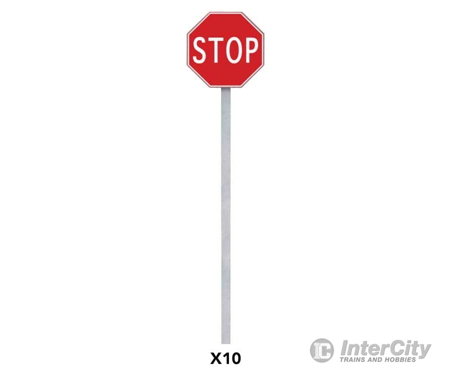 Walthers SceneMaster 4212 Stop Signs Pkg(10) -- 1954-Present (red, White) 4 Walthers SceneMaster 4212 Stop Signs Pkg(10) -- 1954-Present (red, White) - Image 2
