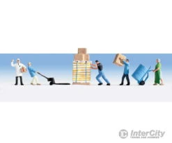 Walthers SceneMaster 6064 Warehouse Workers And Accessories -- 5 Figures With Accessories