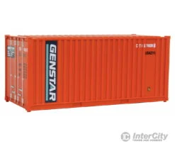 Walthers SceneMaster 8003 20' Corrugated Container With Flat Panel - Assembled -- Genstar (orange, Blue, White)