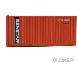 Walthers SceneMaster 8003 20' Corrugated Container With Flat Panel - Assembled -- Genstar (orange, Blue, White) -Walthers Sales walthers scenemaster 8003 20 corrugated container with flat panel assembled genstar orange blue white freight loads containers 988
