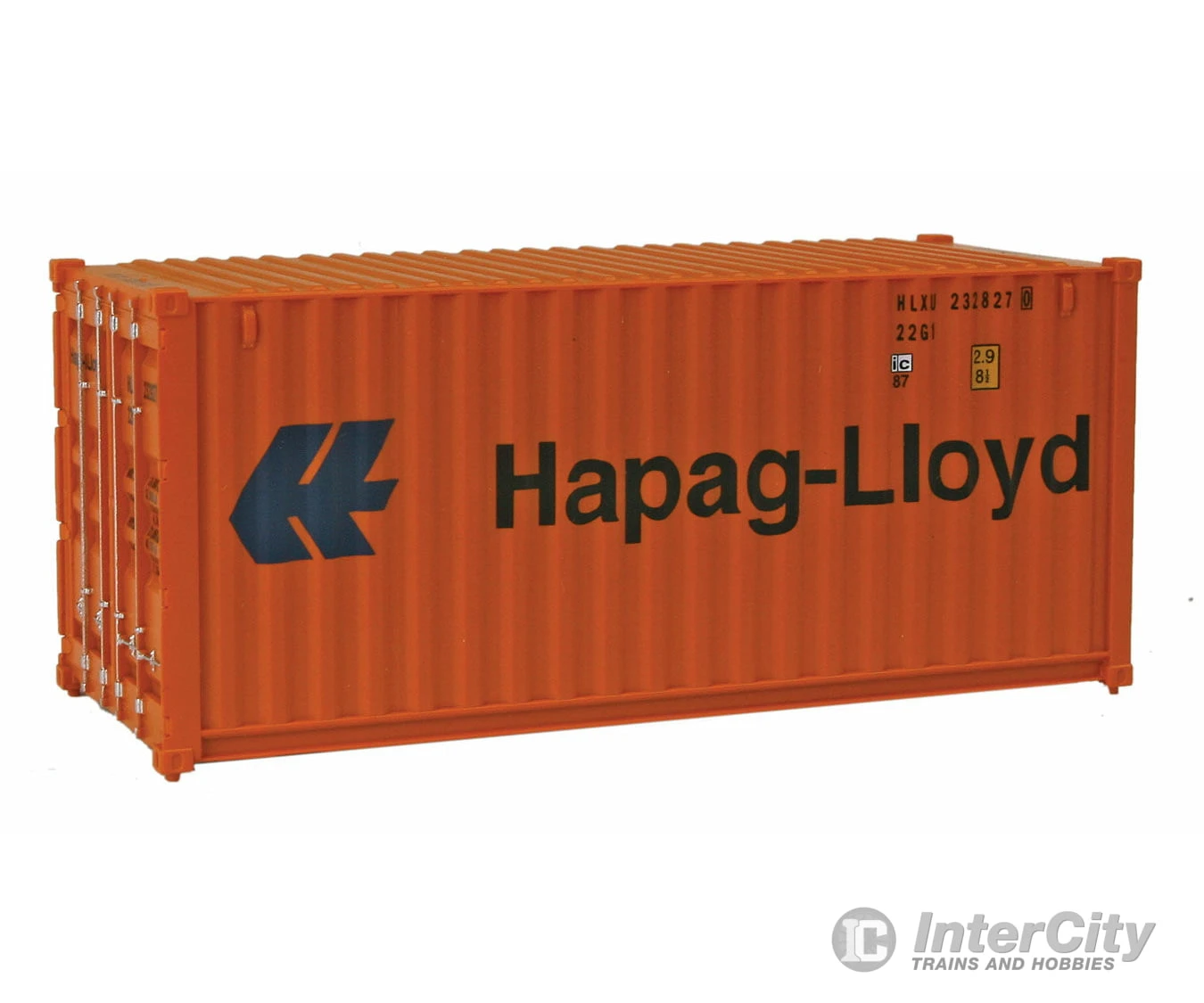 Walthers SceneMaster 8055 20' Corrugated Container - Assembled -- Hapag-Lloyd (orange, Blue) 3 Walthers SceneMaster 8055 20' Corrugated Container - Assembled -- Hapag-Lloyd (orange, Blue)