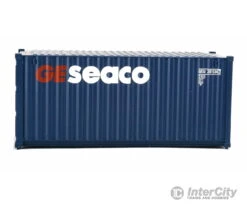 Walthers SceneMaster 8064 20' Corrugated Container - Assembled -- GE Seaco (blue, White, Red) -Walthers Sales walthers scenemaster 8064 20 corrugated container assembled ge seaco blue white red freight loads containers 669