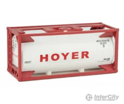 Walthers SceneMaster 8108 20' Tank Container - Kit -- Hoyer (white, Red)