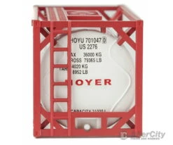 Walthers SceneMaster 8108 20' Tank Container - Kit -- Hoyer (white, Red) -Walthers Sales walthers scenemaster 8108 20 tank container kit hoyer white red freight loads containers 958