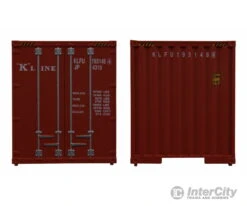 Walthers SceneMaster 8203 40' Hi Cube Corrugated Container W/Flat Roof - Assembled -- K-Line -Walthers Sales walthers scenemaster 8203 40 hi cube corrugated container w flat roof assembled k line freight loads containers 812