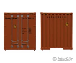 Walthers SceneMaster 8204 40' Hi Cube Corrugated Container W/Flat Roof - Assembled -- Hapag-Lloyd -Walthers Sales walthers scenemaster 8204 40 hi cube corrugated container w flat roof assembled hapag lloyd freight loads containers 189
