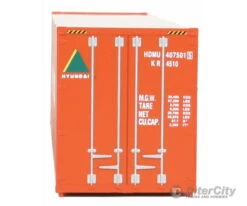 Walthers SceneMaster 8207 40' Hi Cube Corrugated Container W/Flat Roof - Assembled -- Hyundai -Walthers Sales walthers scenemaster 8207 40 hi cube corrugated container w flat roof assembled hyundai freight loads containers 592