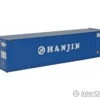Walthers SceneMaster 8208 40' Hi Cube Corrugated Container W/Flat Roof - Assembled -- Hanjin -Walthers Sales walthers scenemaster 8208 40 hi cube corrugated container w flat roof assembled hanjin freight loads containers 764