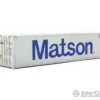 Walthers SceneMaster 8263 40' Hi-Cube Corrugated-Side Container - Assembled -- Matson (gray, Blue) -Walthers Sales walthers scenemaster 8263 40 hi cube corrugated side container assembled matson gray blue freight loads containers 597