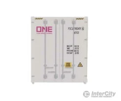 Walthers SceneMaster 8364 40' Hi-Cube Smooth-Side Reefer Container - Assembled -- Ocean Network Express - ONE (white, Magenta) -Walthers Sales walthers scenemaster 8364 40 hi cube smooth side reefer container assembled ocean network express one white magenta freight loads containers 485