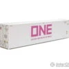 Walthers SceneMaster 8364 40' Hi-Cube Smooth-Side Reefer Container - Assembled -- Ocean Network Express - ONE (white, Magenta)