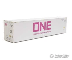 Walthers SceneMaster 8364 40' Hi-Cube Smooth-Side Reefer Container - Assembled -- Ocean Network Express - ONE (white, Magenta)