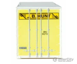 Walthers SceneMaster 8472 48' Ribbed-Side Container - Assembled -- J.B. Hunt (white, Yellow, Black) -Walthers Sales walthers scenemaster 8472 48 ribbed side container assembled j b hunt white yellow black freight loads containers 338