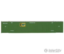 Walthers SceneMaster 8503 53' Singamas Corrugated Side Container - Ready To Run -- EMP (green, Yellow) -Walthers Sales walthers scenemaster 8503 53 singamas corrugated side container ready to run emp green yellow freight loads containers 144