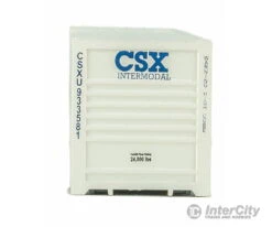 Walthers SceneMaster 8520 53' Singamas Corrugated-Side Container - Assembled -- CSX Transportation (white, Blue) -Walthers Sales walthers scenemaster 8520 53 singamas corrugated side container assembled csx transportation white blue freight loads containers 303