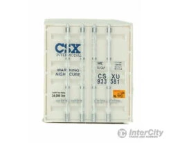 Walthers SceneMaster 8520 53' Singamas Corrugated-Side Container - Assembled -- CSX Transportation (white, Blue) -Walthers Sales walthers scenemaster 8520 53 singamas corrugated side container assembled csx transportation white blue freight loads containers 840