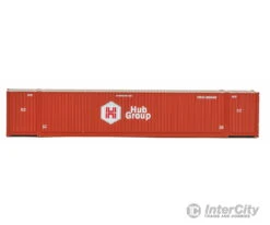Walthers SceneMaster 8521 53' Singamas Corrugated-Side Container - Assembled -- Hub Group (red, White) -Walthers Sales walthers scenemaster 8521 53 singamas corrugated side container assembled hub group red white freight loads containers 313