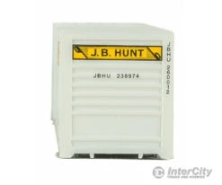Walthers SceneMaster 8522 53' Singamas Corrugated-Side Container - Assembled -- J.B. Hunt (white, Yellow, Black) -Walthers Sales walthers scenemaster 8522 53 singamas corrugated side container assembled j b hunt white yellow black freight loads containers 896