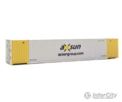 Walthers SceneMaster 8527 53' Singamas Corrugated-Side Container - Assembled -- Axsun (gray, Yellow, Black)