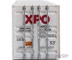 Walthers SceneMaster 8531 53' Singamas Corrugated-Side Container - Assembled -- XPO Logistics (white, Black, Red) -Walthers Sales walthers scenemaster 8531 53 singamas corrugated side container assembled xpo logistics white black red freight loads containers 827