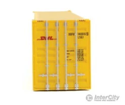 Walthers SceneMaster 8560 45' CIMC Container - Assembled -- DHL (yellow, Red) -Walthers Sales walthers scenemaster 8560 45 cimc container assembled dhl yellow red freight loads containers 226