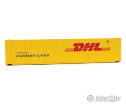 Walthers SceneMaster 8560 45' CIMC Container - Assembled -- DHL (yellow, Red) -Walthers Sales walthers scenemaster 8560 45 cimc container assembled dhl yellow red freight loads containers 765