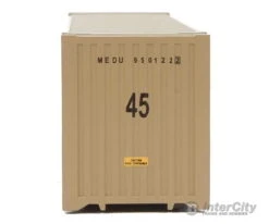 Walthers SceneMaster 8565 45' CIMC Container - Assembled -- Mediterranean Shipping Co. (beige, Black) -Walthers Sales walthers scenemaster 8565 45 cimc container assembled mediterranean shipping co beige black freight loads containers 133
