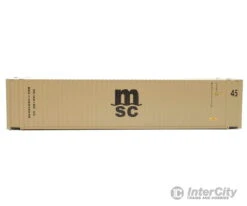 Walthers SceneMaster 8565 45' CIMC Container - Assembled -- Mediterranean Shipping Co. (beige, Black) -Walthers Sales walthers scenemaster 8565 45 cimc container assembled mediterranean shipping co beige black freight loads containers 150