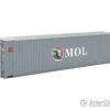 Walthers SceneMaster 8572 45' CIMC Container - Assembled -- Mitsui OSK (gray, White, Red, Green, Alligator Logo)
