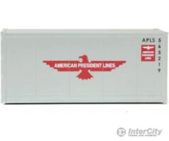 Walthers SceneMaster 8651 20' Smooth-Side Container - Ready To Run -- American President Lines (gray, Red, White; Eagle Logo) -Walthers Sales walthers scenemaster 8651 20 smooth side container ready to run american president lines gray red white eagle logo freight loads containers 488
