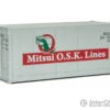 Walthers SceneMaster 8657 20' Smooth-Side Container - Ready To Run -- Mitsui OSK Lines (gray, Alligator Logo)