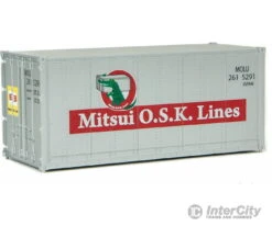 Walthers SceneMaster 8657 20' Smooth-Side Container - Ready To Run -- Mitsui OSK Lines (gray, Alligator Logo)