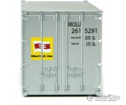 Walthers SceneMaster 8657 20' Smooth-Side Container - Ready To Run -- Mitsui OSK Lines (gray, Alligator Logo) -Walthers Sales walthers scenemaster 8657 20 smooth side container ready to run mitsui osk lines gray alligator logo freight loads containers 256