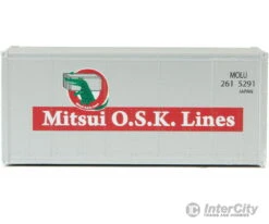 Walthers SceneMaster 8657 20' Smooth-Side Container - Ready To Run -- Mitsui OSK Lines (gray, Alligator Logo) -Walthers Sales walthers scenemaster 8657 20 smooth side container ready to run mitsui osk lines gray alligator logo freight loads containers 730